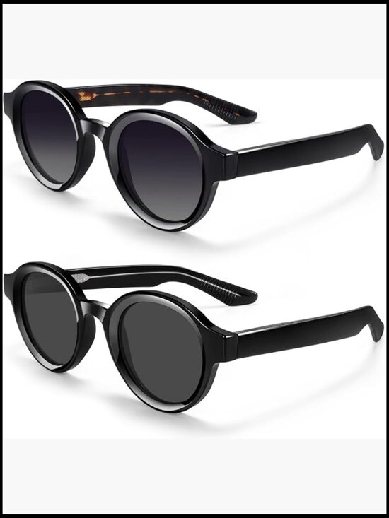 Round Retro Acetate Sunglasses UV Protection Polarized main image 6